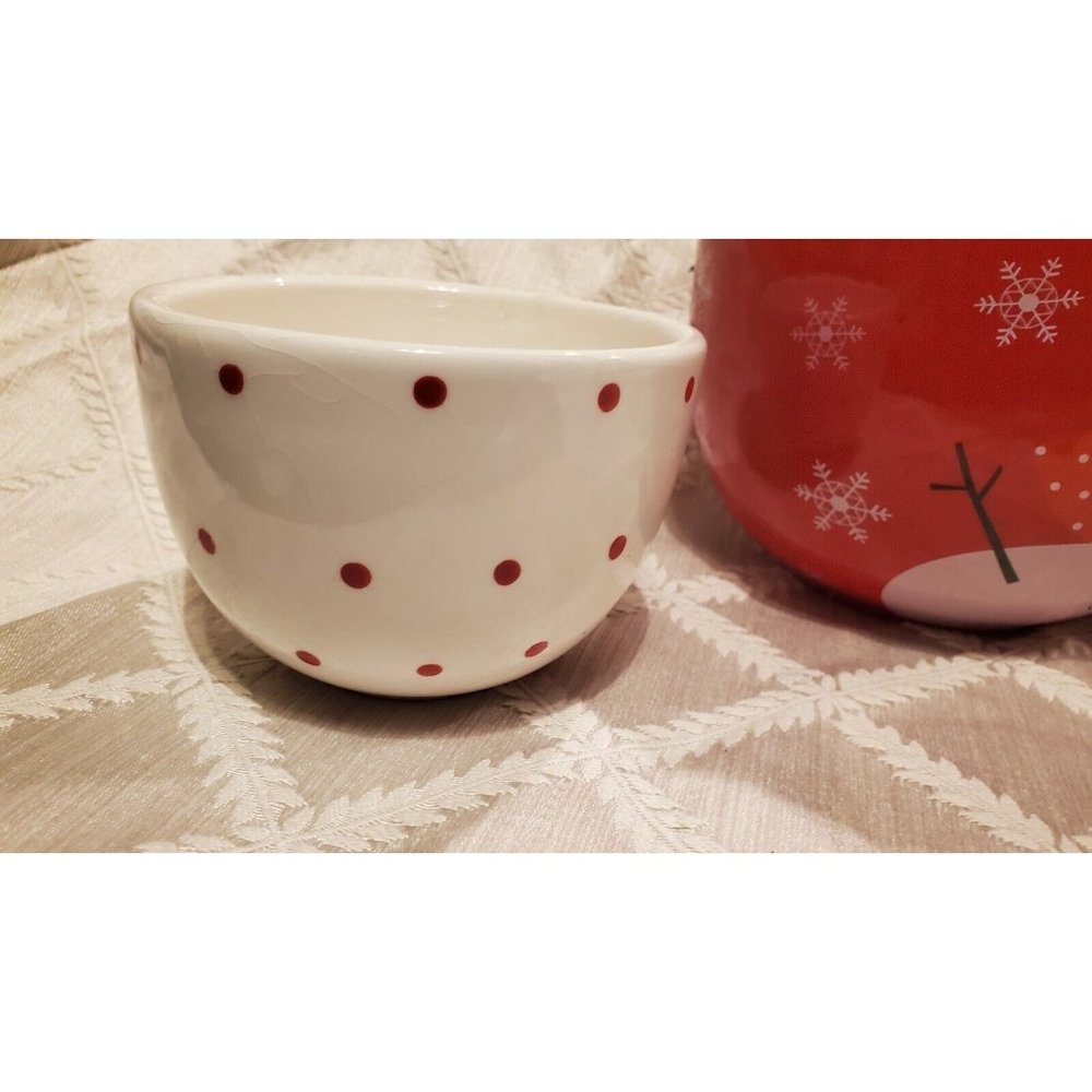 Set of 3 - Boston Warehouse 2006 Winter Snowman Red White Bowls